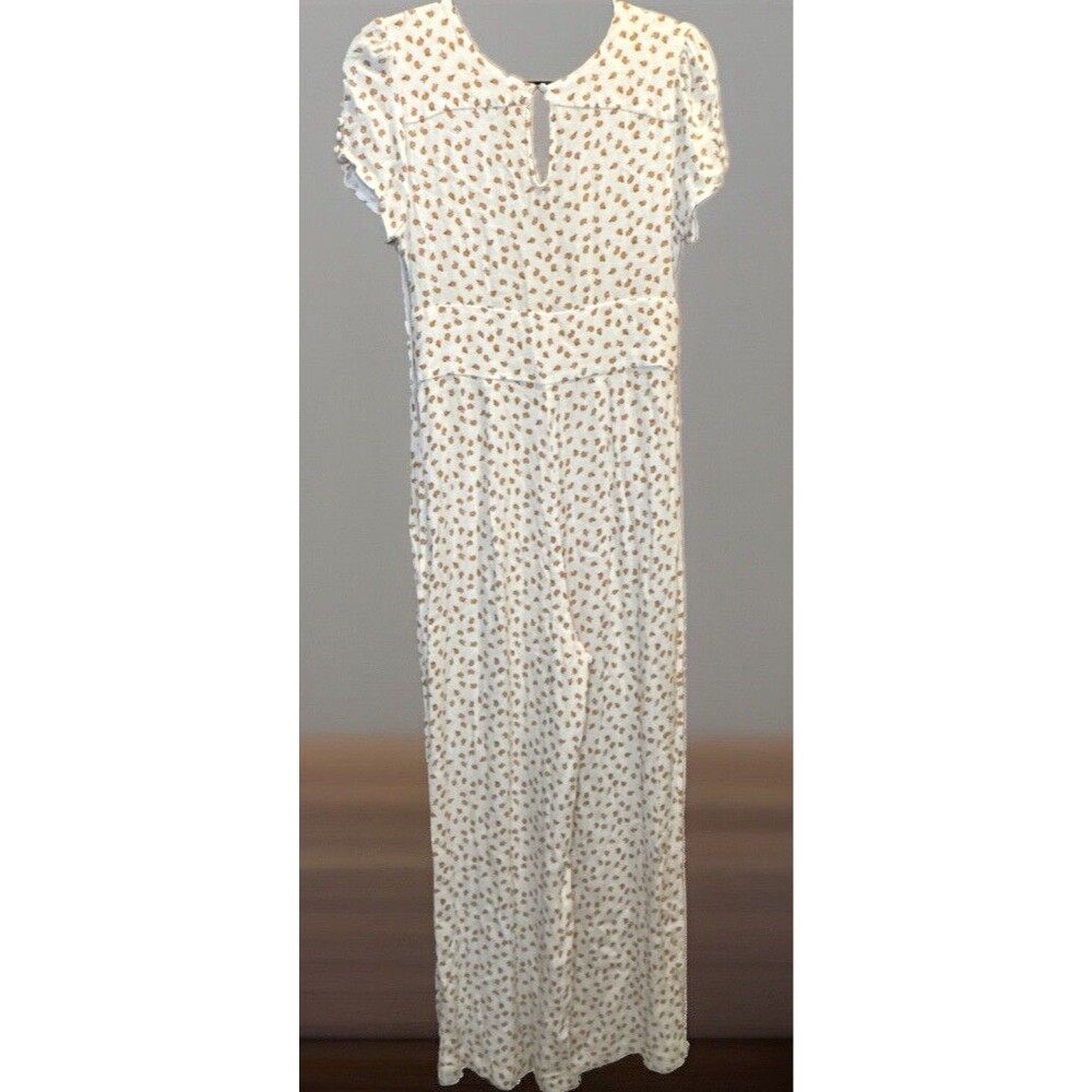 Free People Blue Cap Sleeve Wide Leg Fruit Print Jumpsuit Size 12 - Picture 3 of 8